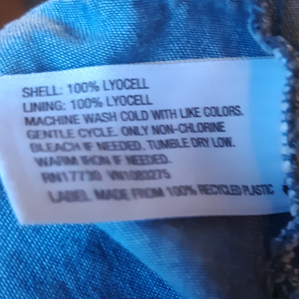 Womens Denim Blue Dress Plus Sz XXL Button up Below Knee Vest Like Sleeveless - Picture 3 of 11